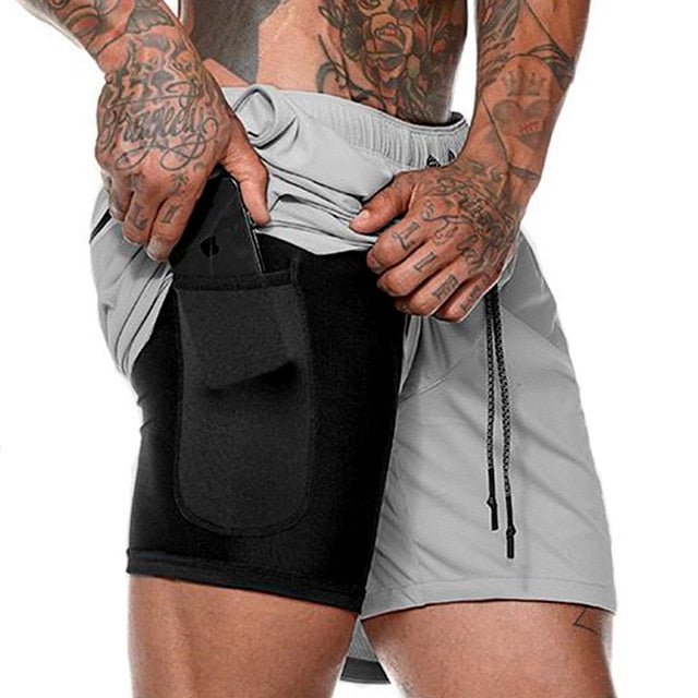 Camo Athletic Shorts, Men's 2 in 1 Running Shorts Mens Sports Shorts Quick Drying Training Exercise Jogging Gym Shorts with Built - in pocket Liner - Mighty Lifestyle