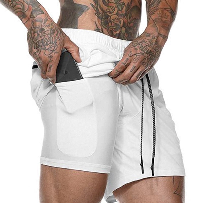 Camo Athletic Shorts, Men's 2 in 1 Running Shorts Mens Sports Shorts Quick Drying Training Exercise Jogging Gym Shorts with Built - in pocket Liner - Mighty Lifestyle