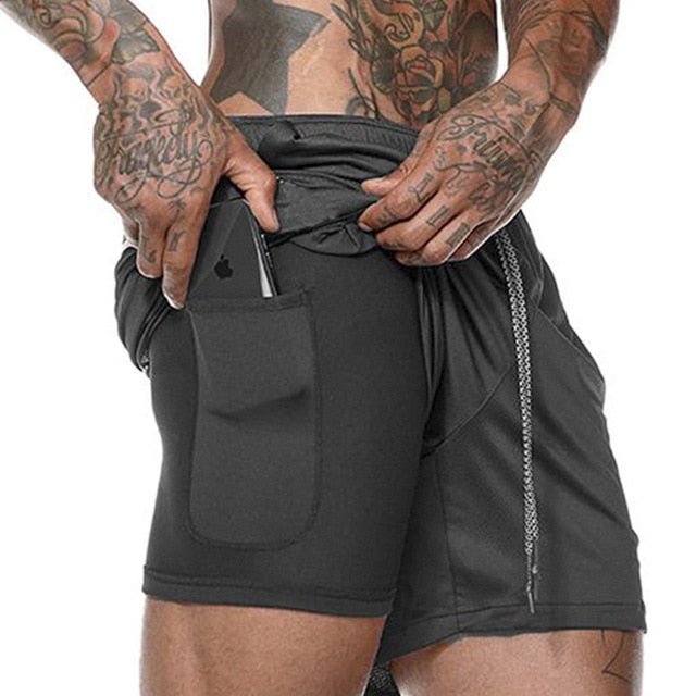 Camo Athletic Shorts, Men's 2 in 1 Running Shorts Mens Sports Shorts Quick Drying Training Exercise Jogging Gym Shorts with Built - in pocket Liner - Mighty Lifestyle
