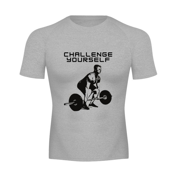 Challenge Yourself Gym Shirt Men's Raglan Sleeve Sports Tee - Mighty Lifestyle