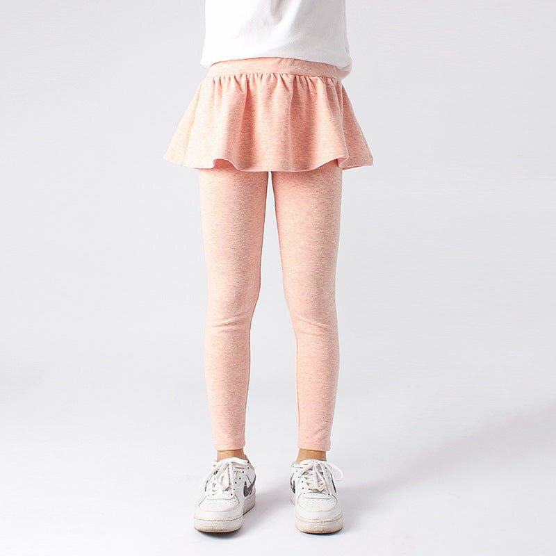 Children's Skirt Leggings Pants Cotton Cashmere Solid Color Skirt Pants DanceWear - Mighty Lifestyle