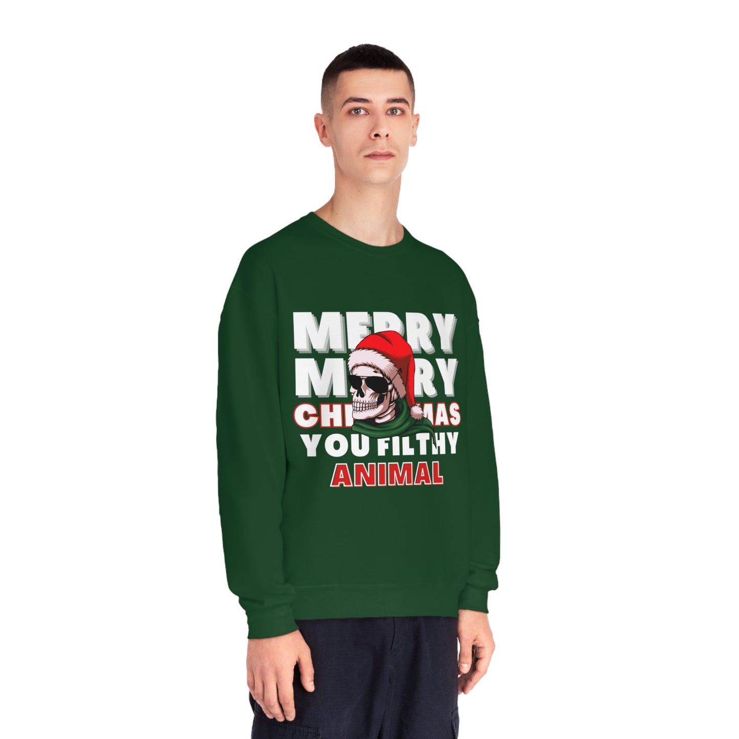 Christmas Sweater, Merry Christmas, Ugly Christmas Sweater, Holiday Sweater, Scary Christmas, Unisex NuBlend® Crewneck Sweatshirt - Mighty Lifestyle