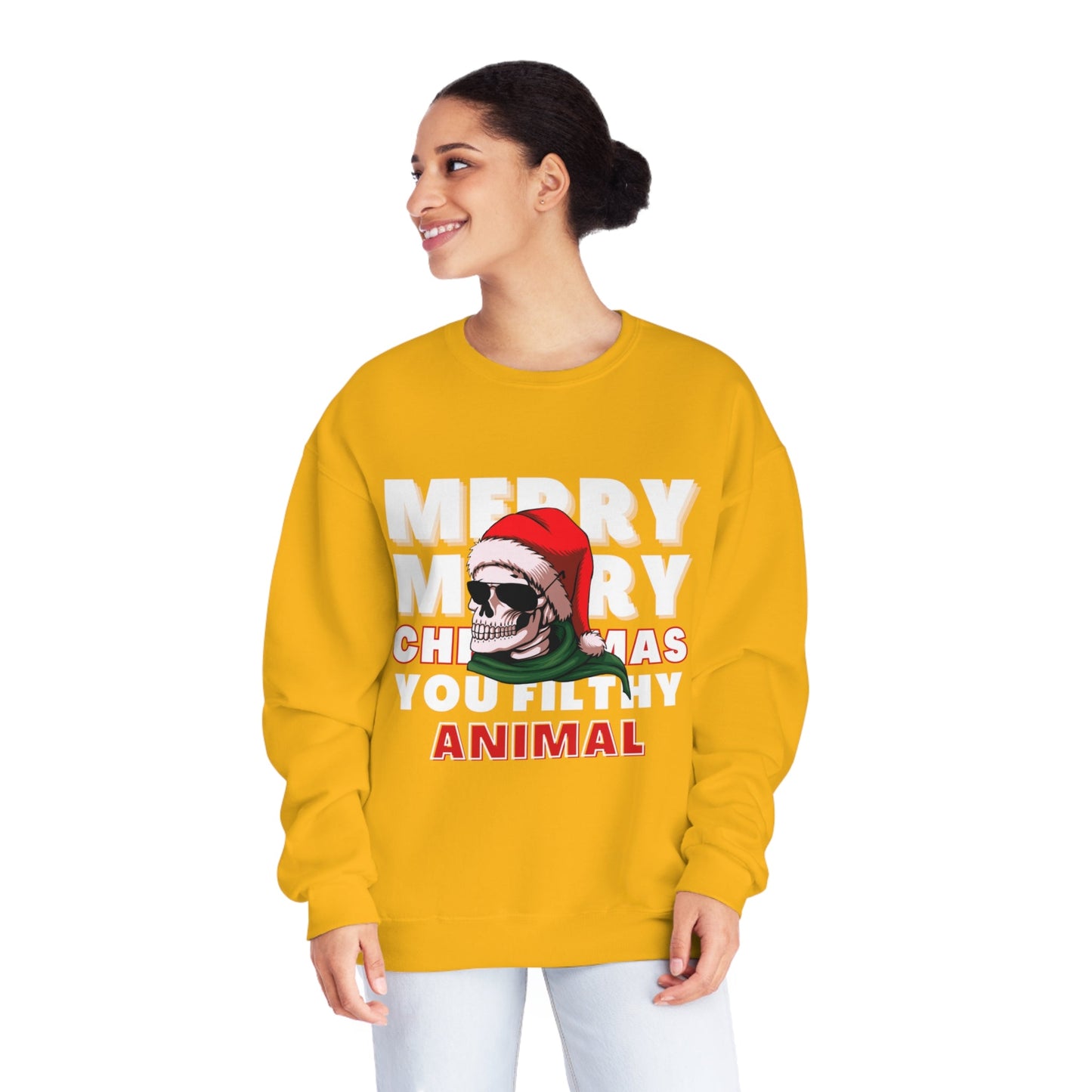 Christmas Sweater, Merry Christmas, Ugly Christmas Sweater, Holiday Sweater, Scary Christmas, Unisex NuBlend® Crewneck Sweatshirt - Mighty Lifestyle
