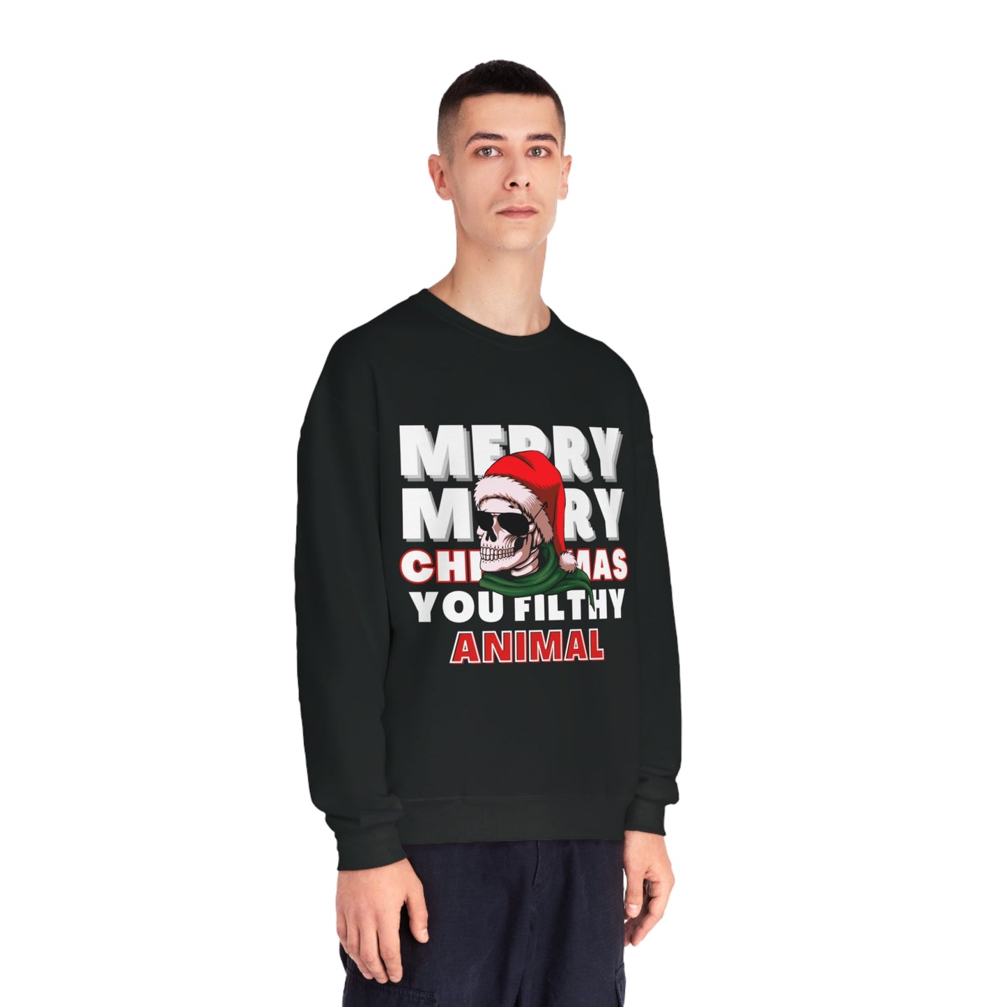 Christmas Sweater, Merry Christmas, Ugly Christmas Sweater, Holiday Sweater, Scary Christmas, Unisex NuBlend® Crewneck Sweatshirt - Mighty Lifestyle