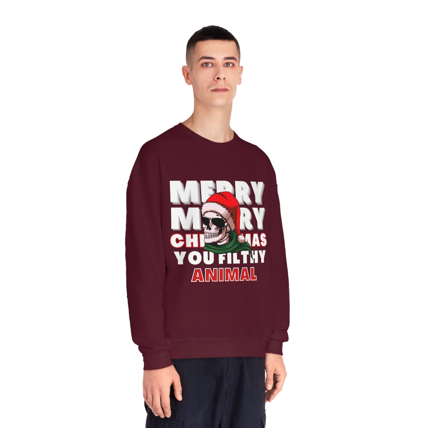 Christmas Sweater, Merry Christmas, Ugly Christmas Sweater, Holiday Sweater, Scary Christmas, Unisex NuBlend® Crewneck Sweatshirt - Mighty Lifestyle