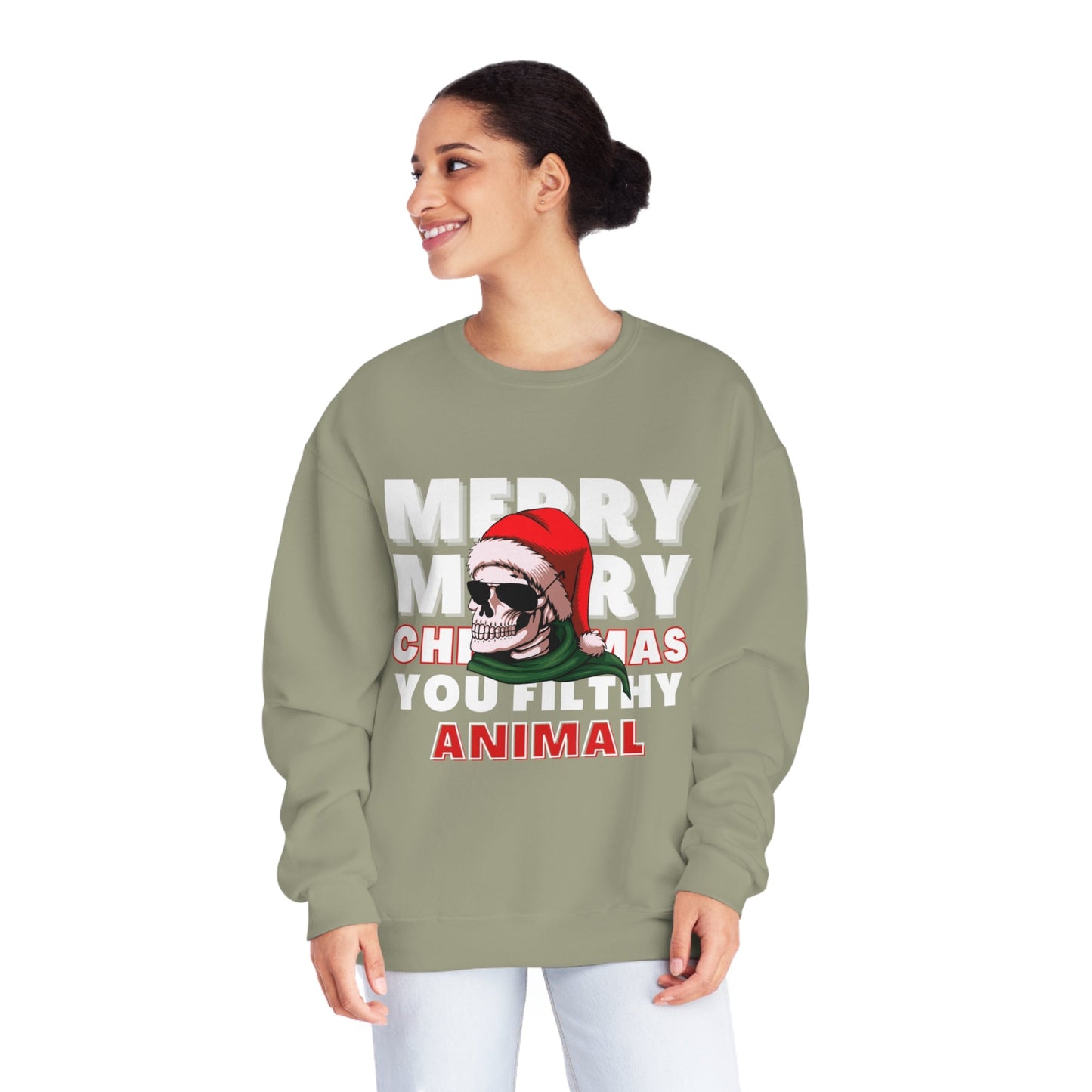 Christmas Sweater, Merry Christmas, Ugly Christmas Sweater, Holiday Sweater, Scary Christmas, Unisex NuBlend® Crewneck Sweatshirt - Mighty Lifestyle