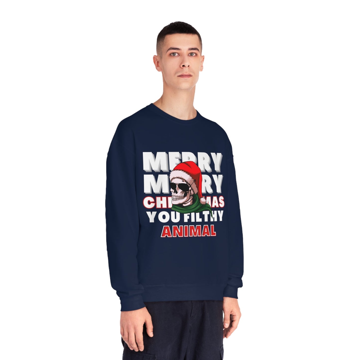 Christmas Sweater, Merry Christmas, Ugly Christmas Sweater, Holiday Sweater, Scary Christmas, Unisex NuBlend® Crewneck Sweatshirt - Mighty Lifestyle