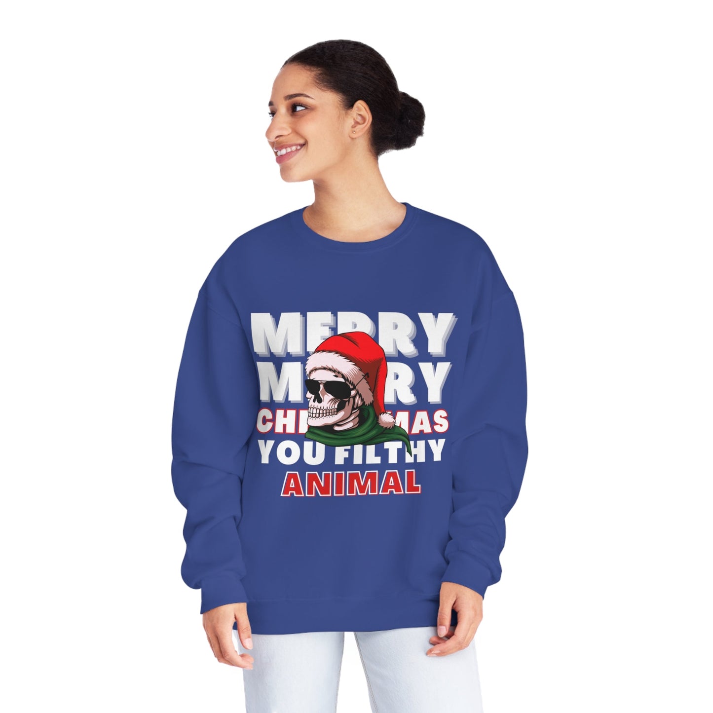 Christmas Sweater, Merry Christmas, Ugly Christmas Sweater, Holiday Sweater, Scary Christmas, Unisex NuBlend® Crewneck Sweatshirt - Mighty Lifestyle