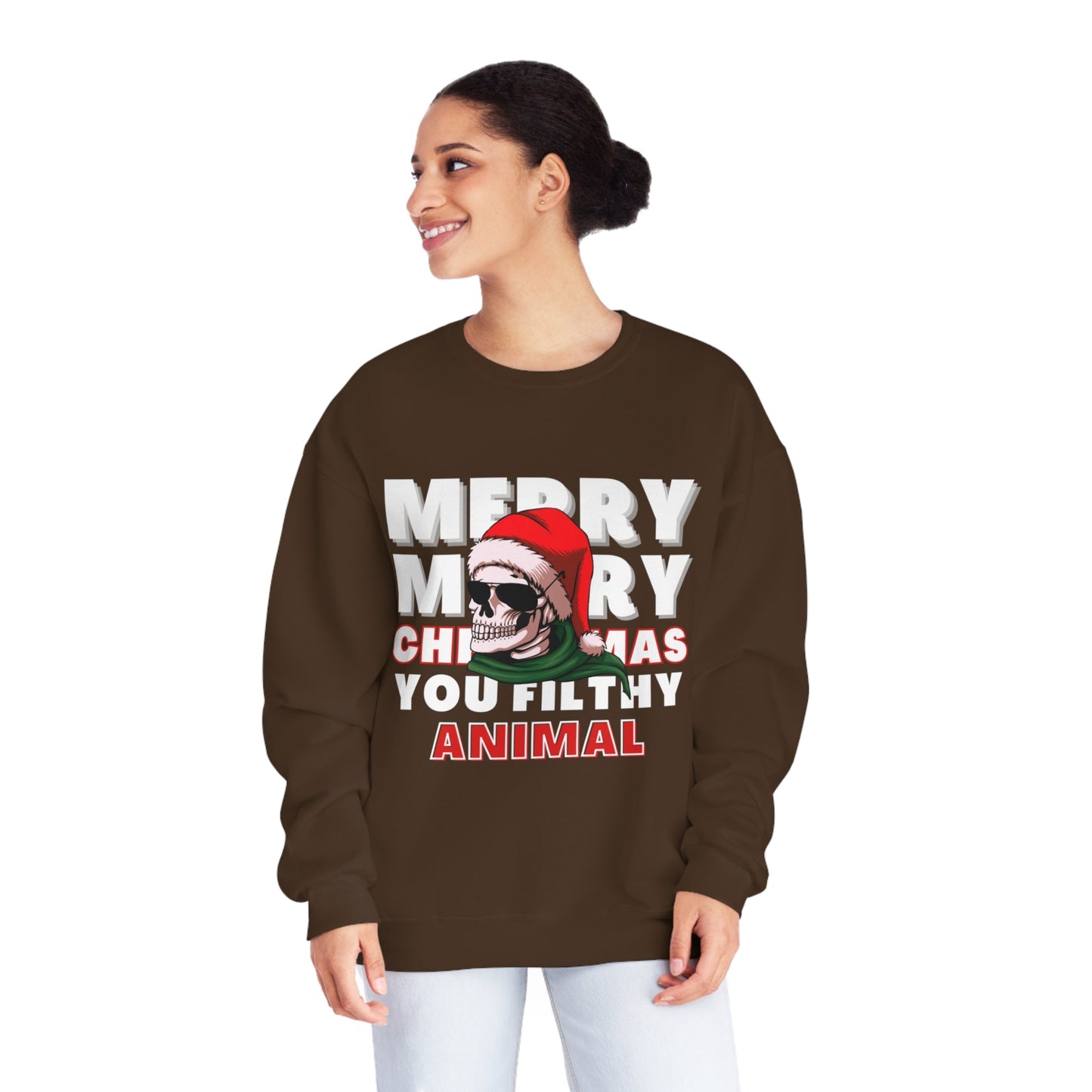Christmas Sweater, Merry Christmas, Ugly Christmas Sweater, Holiday Sweater, Scary Christmas, Unisex NuBlend® Crewneck Sweatshirt - Mighty Lifestyle
