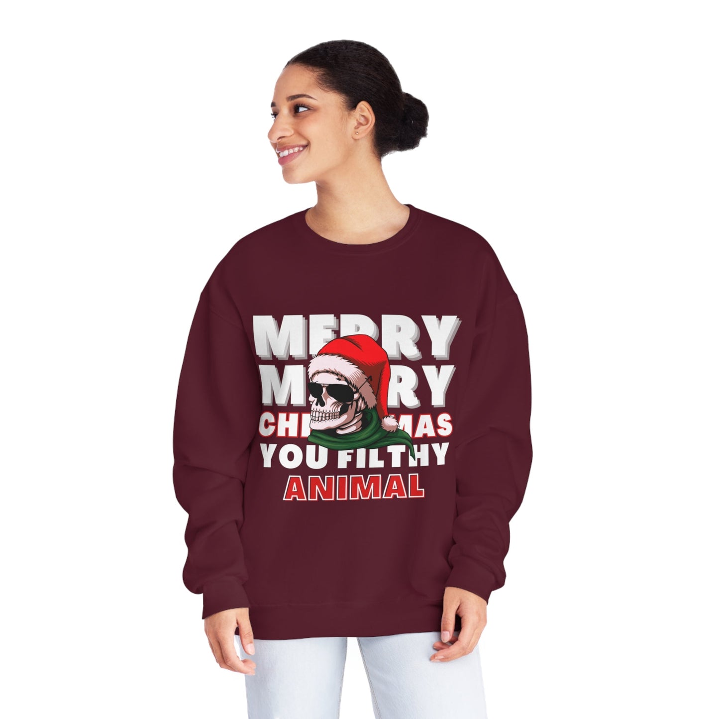 Christmas Sweater, Merry Christmas, Ugly Christmas Sweater, Holiday Sweater, Scary Christmas, Unisex NuBlend® Crewneck Sweatshirt - Mighty Lifestyle
