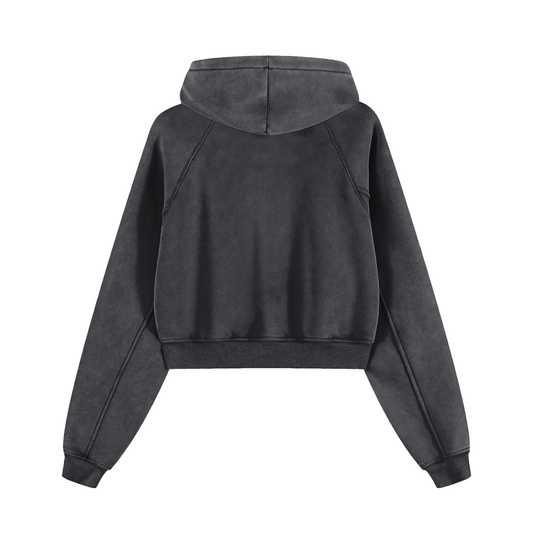 BW Snow Washed Cropped Hoodie