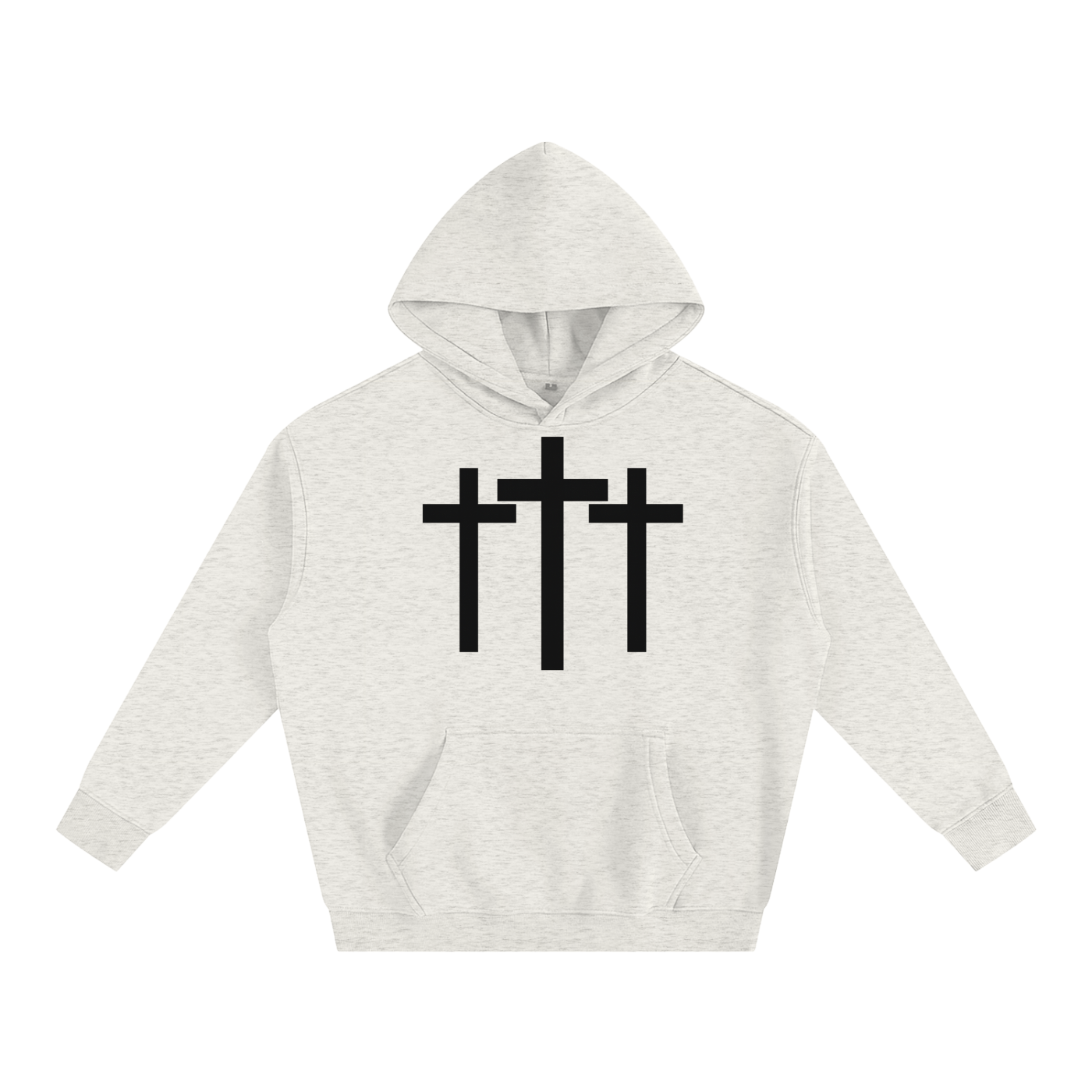 Three Cross Triple Cross Faith Based Oversize Fleeced Hoodie