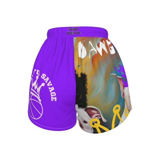 DAWG Shorts Purple Basketball Shorts Women's Sports Shorts - Mighty Lifestyle