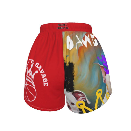 DAWG Shorts RED BASKETBALL SHORTS Sports Shorts Women's Sports Shorts - Mighty Lifestyle
