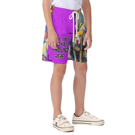 DAWG Youth Shorts Fuscia Basketball Shorts Sports Shorts Kid's Beach Shorts - Mighty Lifestyle