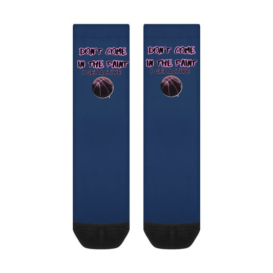 Don't Come in the Paint I Get Active Basketball Socks | Sports Socks | Unisex Crew Socks Mighty Lifestyle Basketball - Mighty Lifestyle