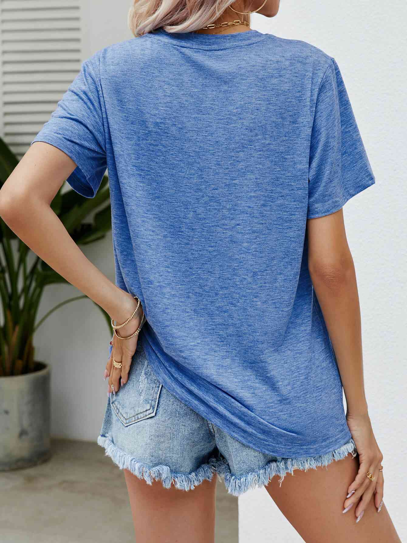 Easter Bunny Graphic Round Neck T-Shirt - Mighty Lifestyle