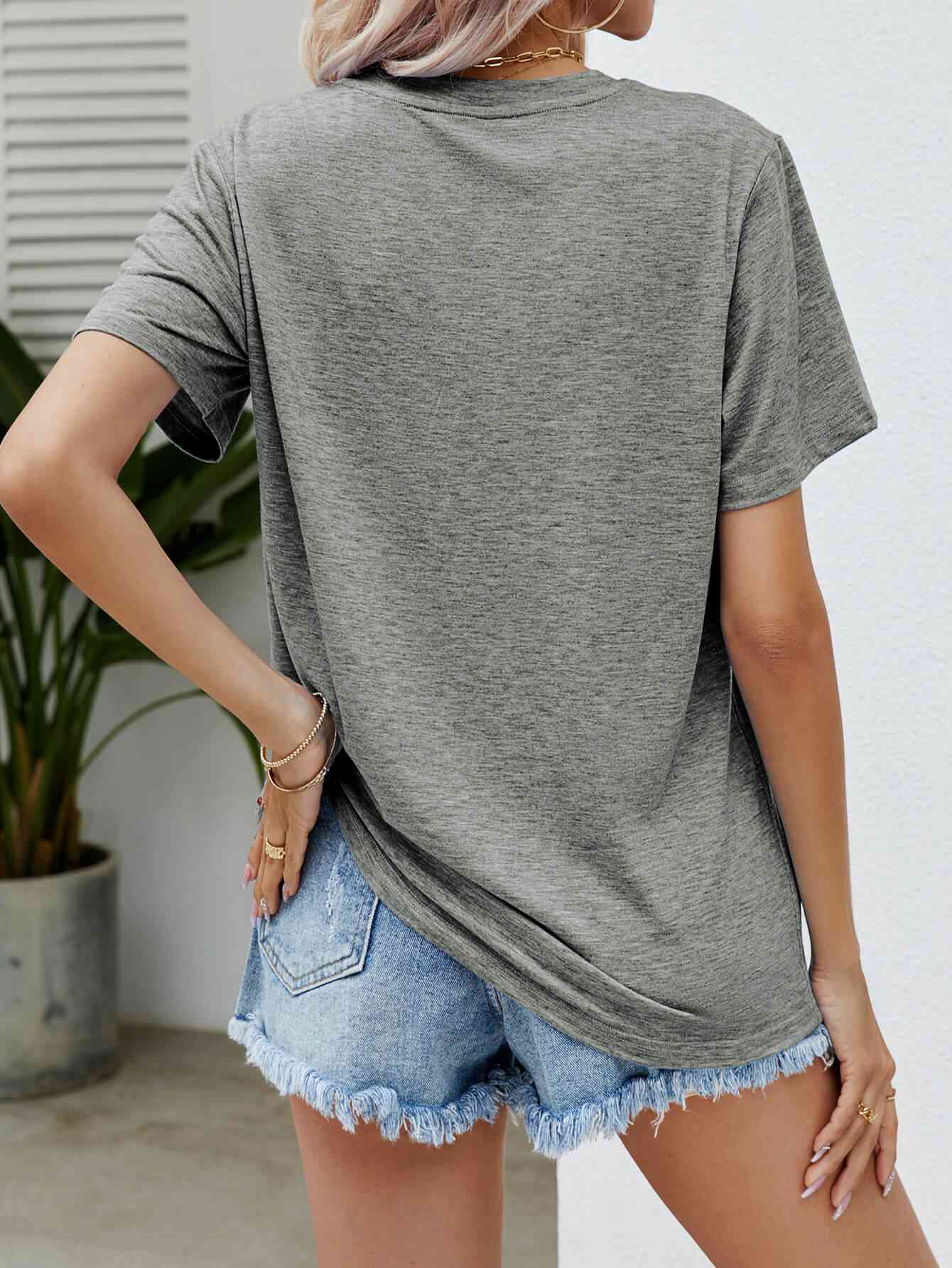 Easter Bunny Graphic Round Neck T-Shirt - Mighty Lifestyle