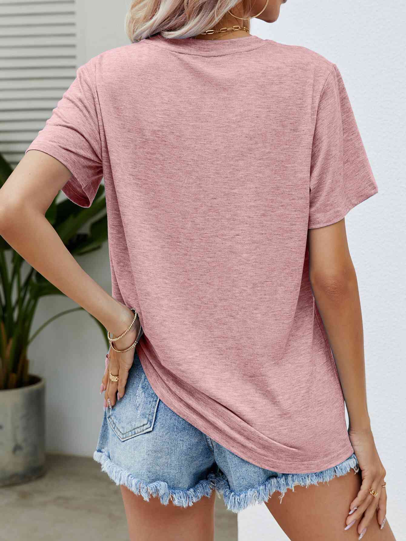 Easter Bunny Graphic Round Neck T-Shirt - Mighty Lifestyle