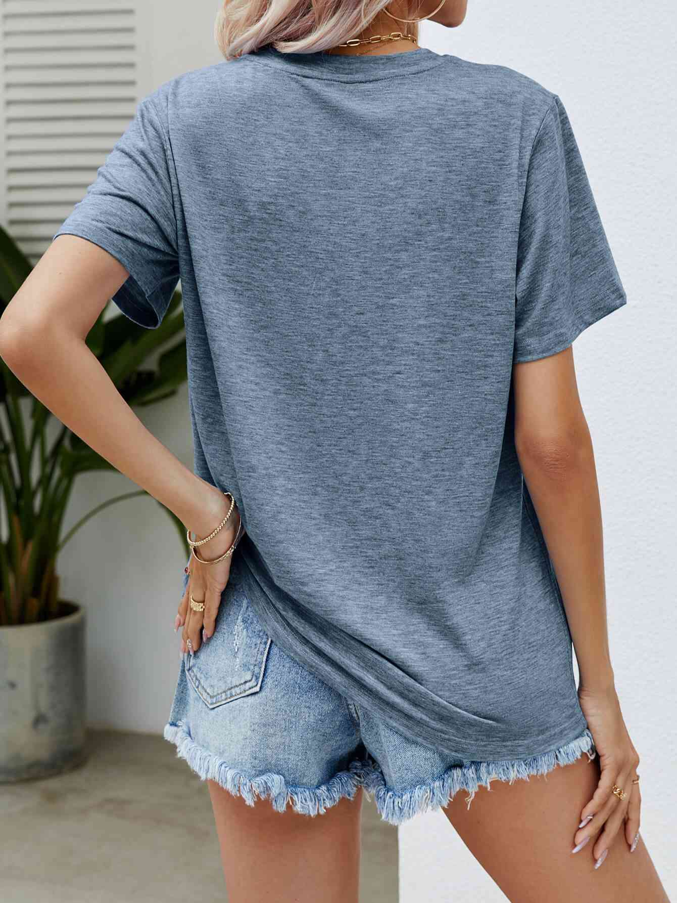 Easter Bunny Graphic Round Neck T-Shirt - Mighty Lifestyle