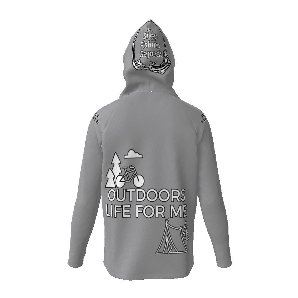 Eat Sleep Fishing Repeat, Hoo Men's Sun Protective Hooded Long Sleeve T-Shirt - Mighty Lifestyle