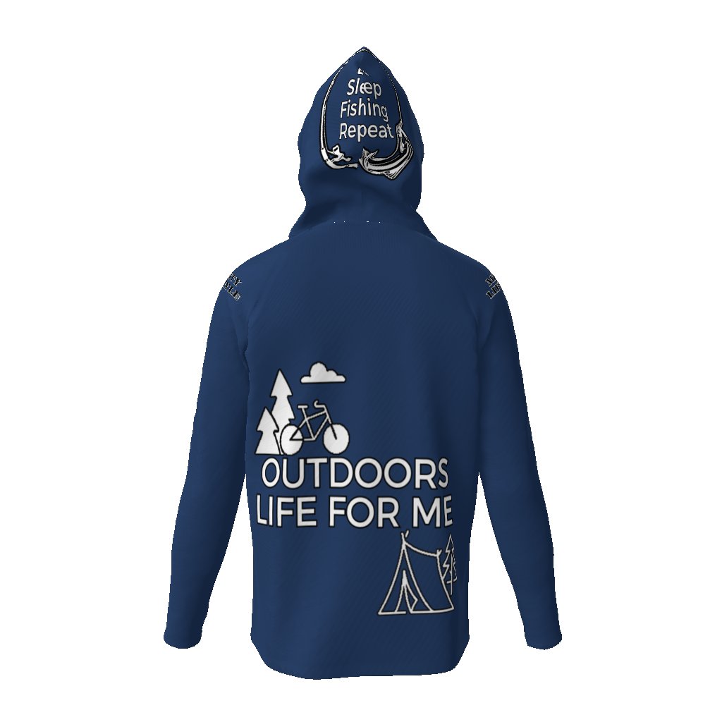 Eat Sleep Fishing Repeat, Hoo Men's Sun Protective Hooded Long Sleeve T-Shirt - Mighty Lifestyle