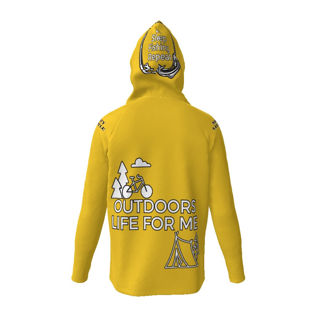 Eat Sleep Fishing Repeat, Hoo Men's Sun Protective Hooded Long Sleeve T-Shirt - Mighty Lifestyle