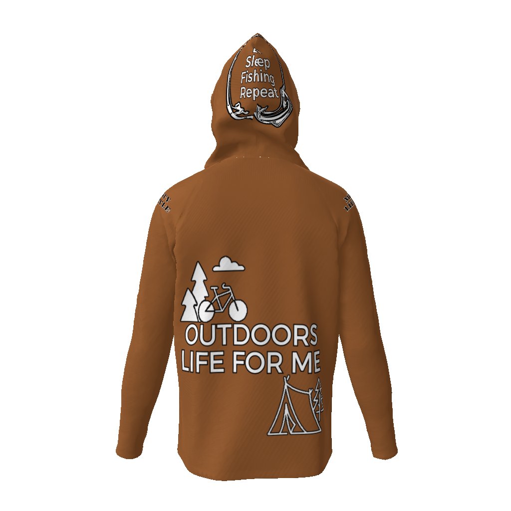 Eat Sleep Fishing Repeat, Hoo Men's Sun Protective Hooded Long Sleeve T-Shirt - Mighty Lifestyle