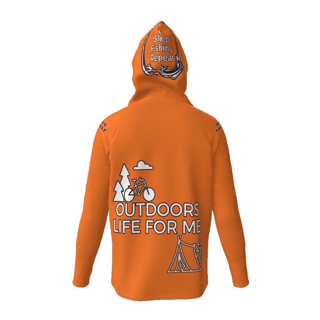 Eat Sleep Fishing Repeat, Hoo Men's Sun Protective Hooded Long Sleeve T-Shirt - Mighty Lifestyle