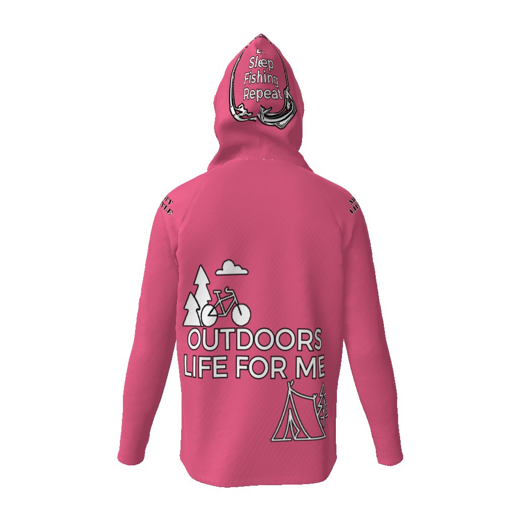 Eat Sleep Fishing Repeat, Hoo Men's Sun Protective Hooded Long Sleeve T-Shirt - Mighty Lifestyle