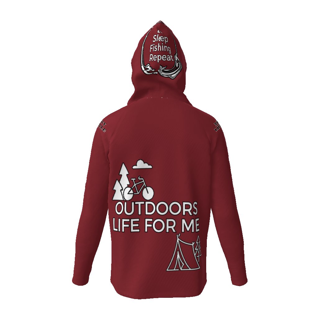 Eat Sleep Fishing Repeat, Hoo Men's Sun Protective Hooded Long Sleeve T-Shirt - Mighty Lifestyle