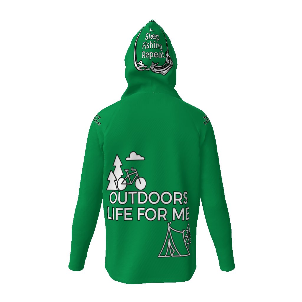 Eat Sleep Fishing Repeat, Hoo Men's Sun Protective Hooded Long Sleeve T-Shirt - Mighty Lifestyle