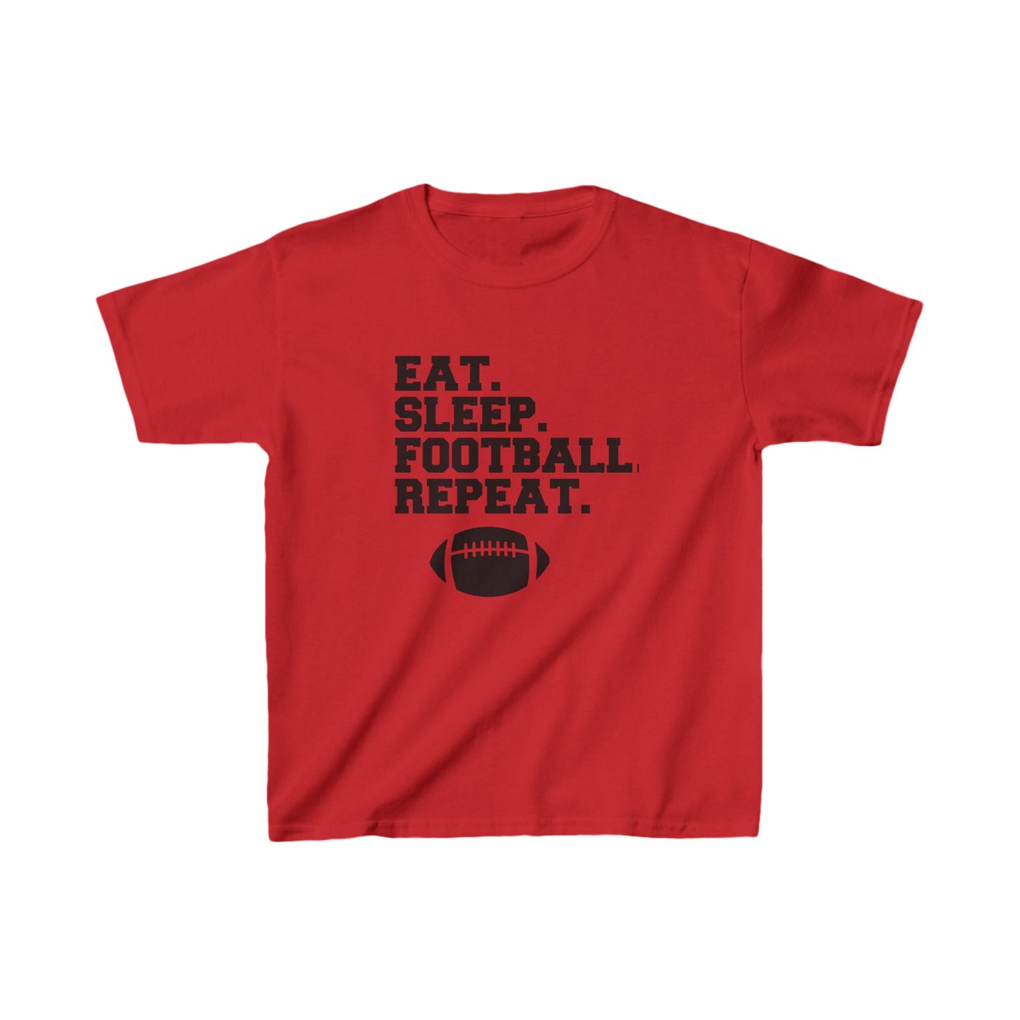 Eat Sleep Football Repeat Shirt for Youth | Football Sports Shirt | Casual or Sports Shirt for Kids - Mighty Lifestyle