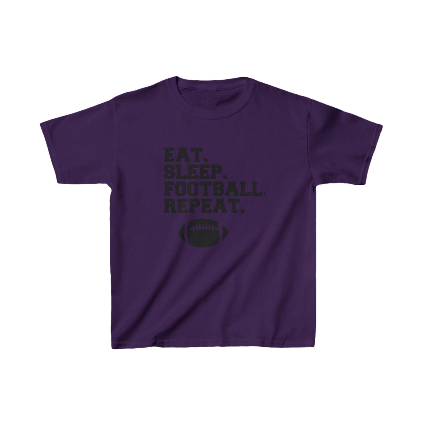 Eat Sleep Football Repeat Shirt for Youth | Football Sports Shirt | Casual or Sports Shirt for Kids - Mighty Lifestyle