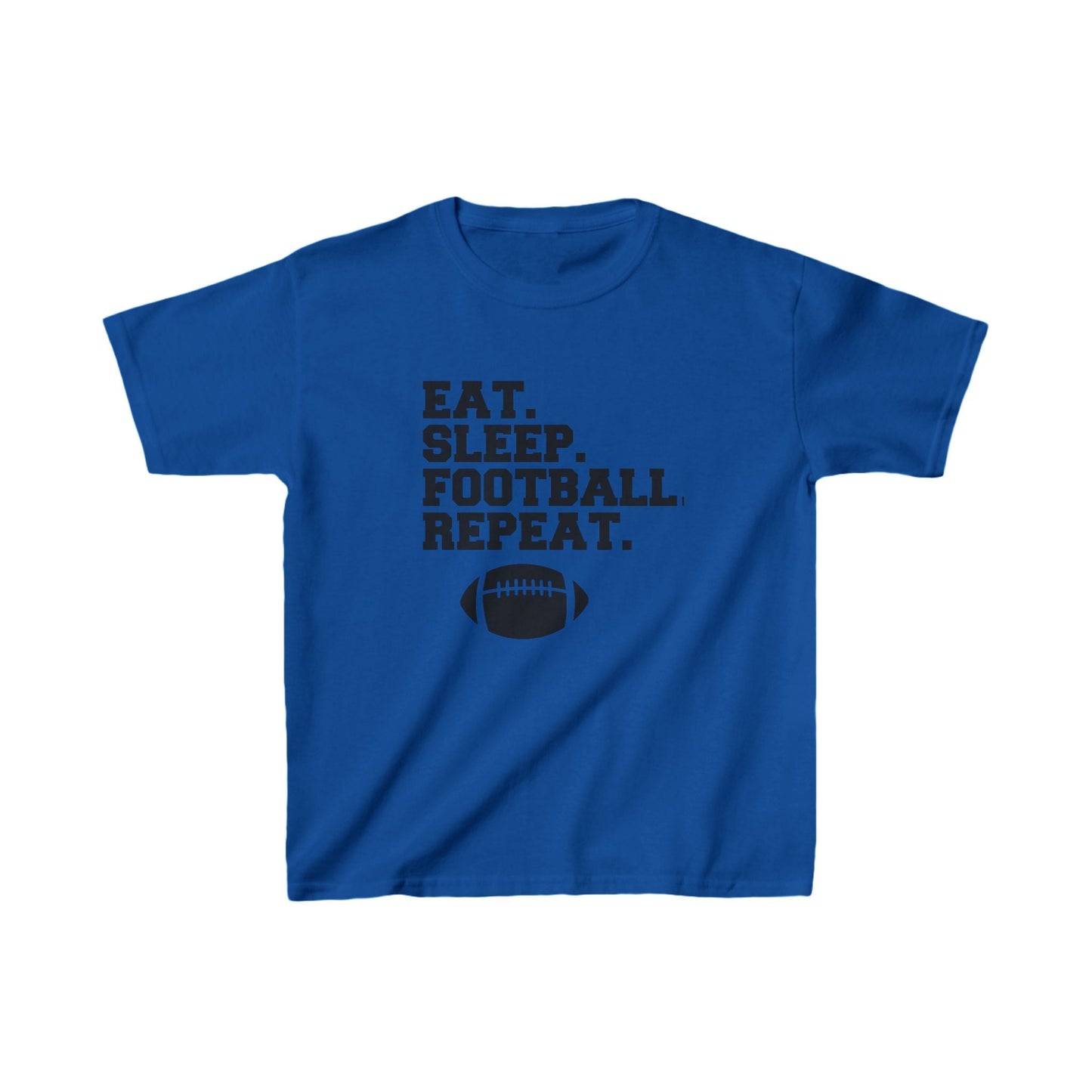 Eat Sleep Football Repeat Shirt for Youth | Football Sports Shirt | Casual or Sports Shirt for Kids - Mighty Lifestyle