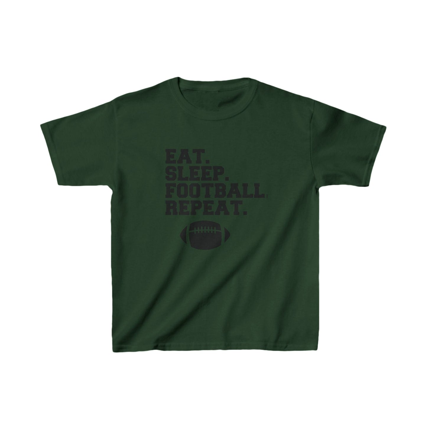 Eat Sleep Football Repeat Shirt for Youth | Football Sports Shirt | Casual or Sports Shirt for Kids - Mighty Lifestyle