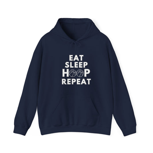 Eat Sleep Hoop Repeat, Hoops Basketball Hoodie, Unisex Heavy Blend™ Hooded Sweatshirt - Mighty Lifestyle