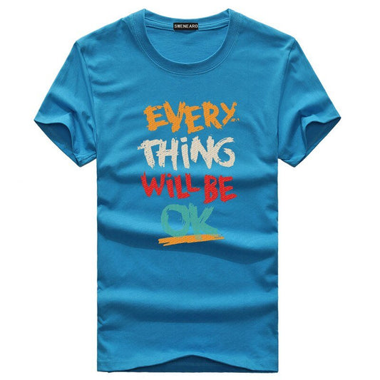 ELevated | Everything Will Be Okay | Men's T-Shirt New Men's T-Shirts Plus Size S - 5XL Summer Short Sleeve Men's T Shirts Men's T Shirts TShirts Homme T - Shir - Mighty Lifestyle
