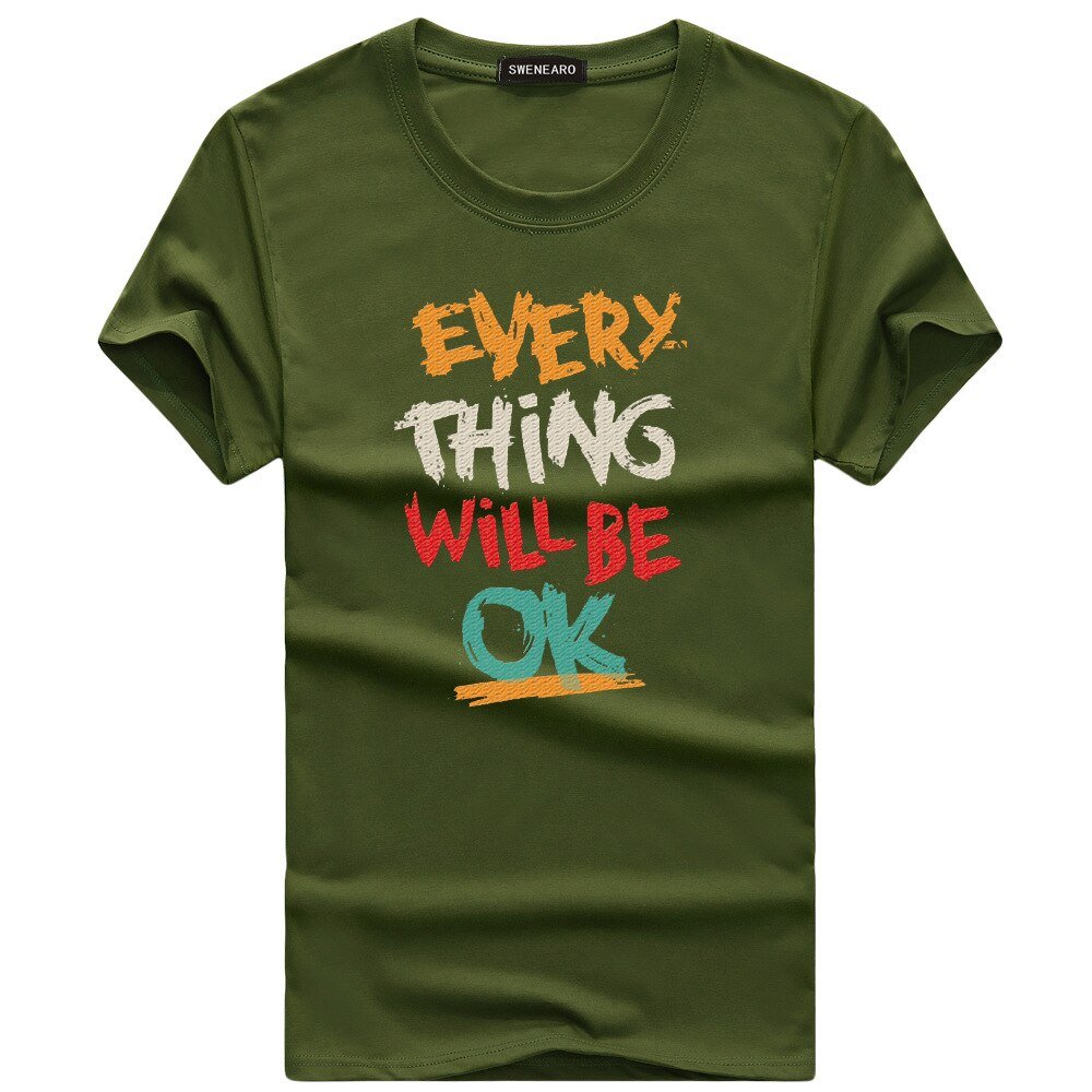 ELevated | Everything Will Be Okay | Men's T-Shirt New Men's T-Shirts Plus Size S - 5XL Summer Short Sleeve Men's T Shirts Men's T Shirts TShirts Homme T - Shir - Mighty Lifestyle