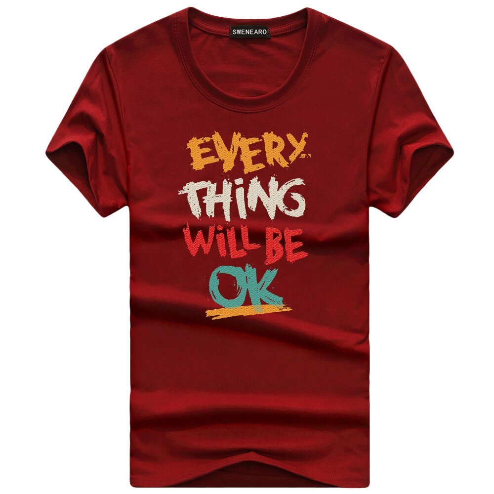 ELevated | Everything Will Be Okay | Men's T-Shirt New Men's T-Shirts Plus Size S - 5XL Summer Short Sleeve Men's T Shirts Men's T Shirts TShirts Homme T - Shir - Mighty Lifestyle