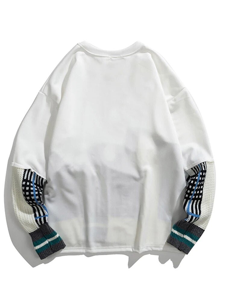 Ella Sweater | Plaid Patchwork Sweater For Women Fashion O - neck Contrast Color Niche Design Knit Tops Autumn - Mighty Lifestyle