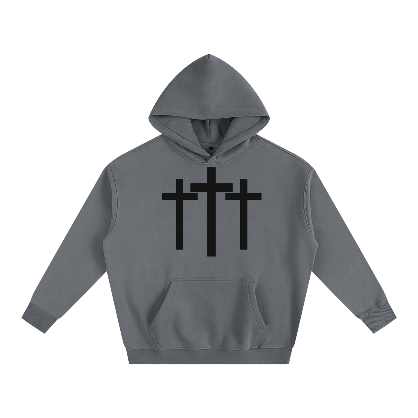 Three Cross Triple Cross Faith Based Oversize Fleeced Hoodie