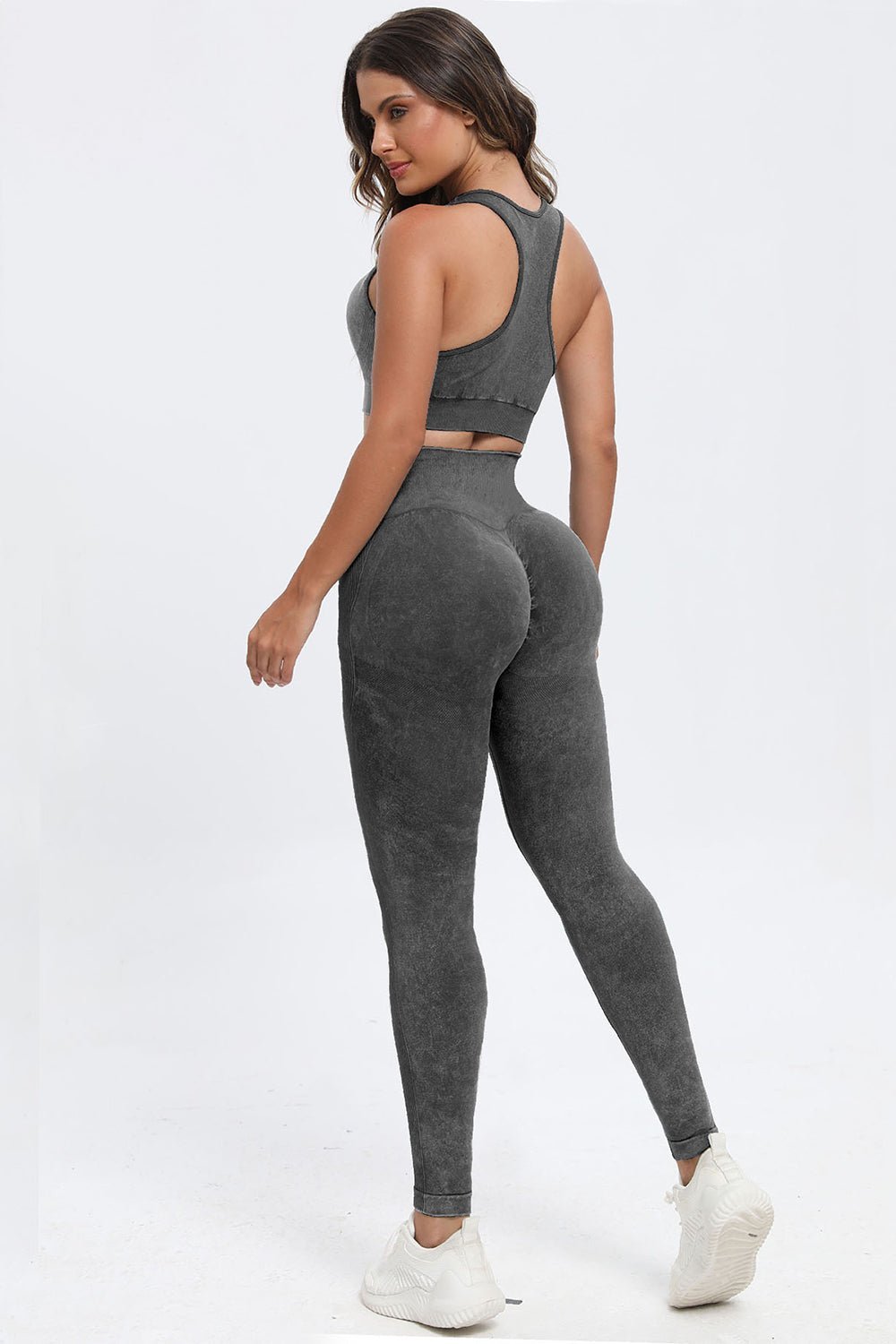 Fab Fab No Sweat 3 Piece Washed Square Neck Wide Strap Active Set - Mighty Lifestyle