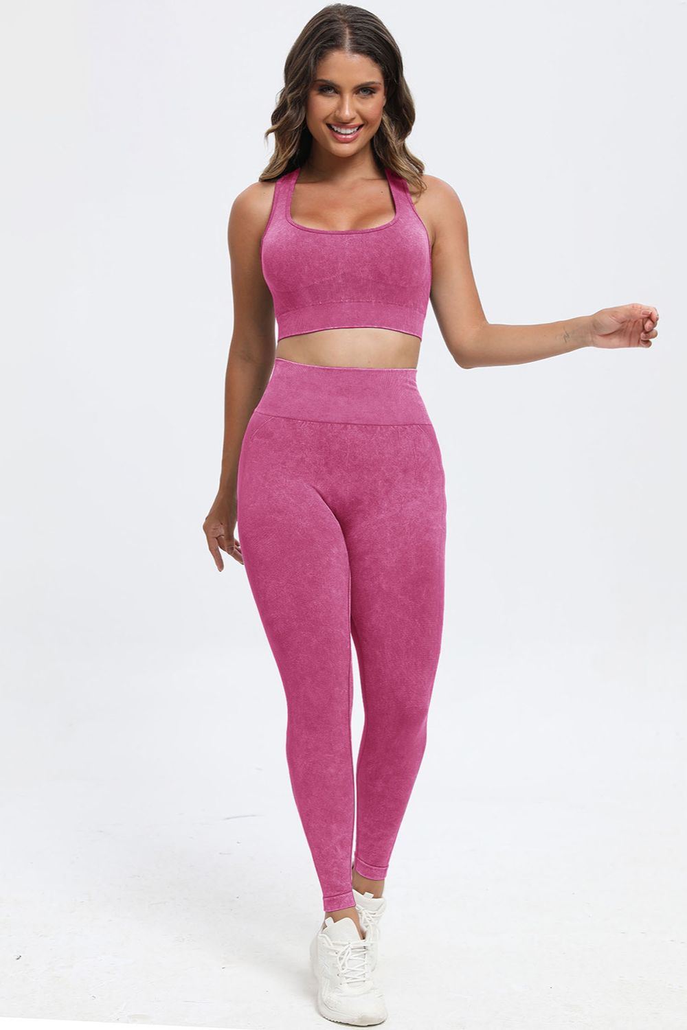 Fab Fab No Sweat 3 Piece Washed Square Neck Wide Strap Active Set - Mighty Lifestyle