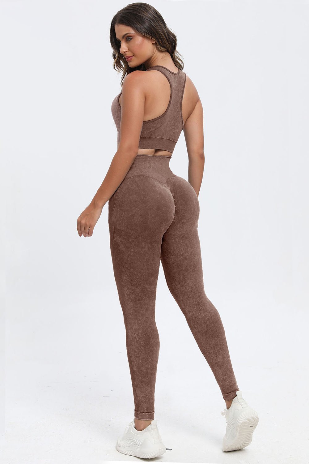 Fab Fab No Sweat 3 Piece Washed Square Neck Wide Strap Active Set - Mighty Lifestyle