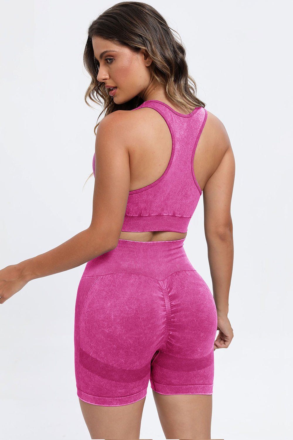 Fab Fab No Sweat 3 Piece Washed Square Neck Wide Strap Active Set - Mighty Lifestyle