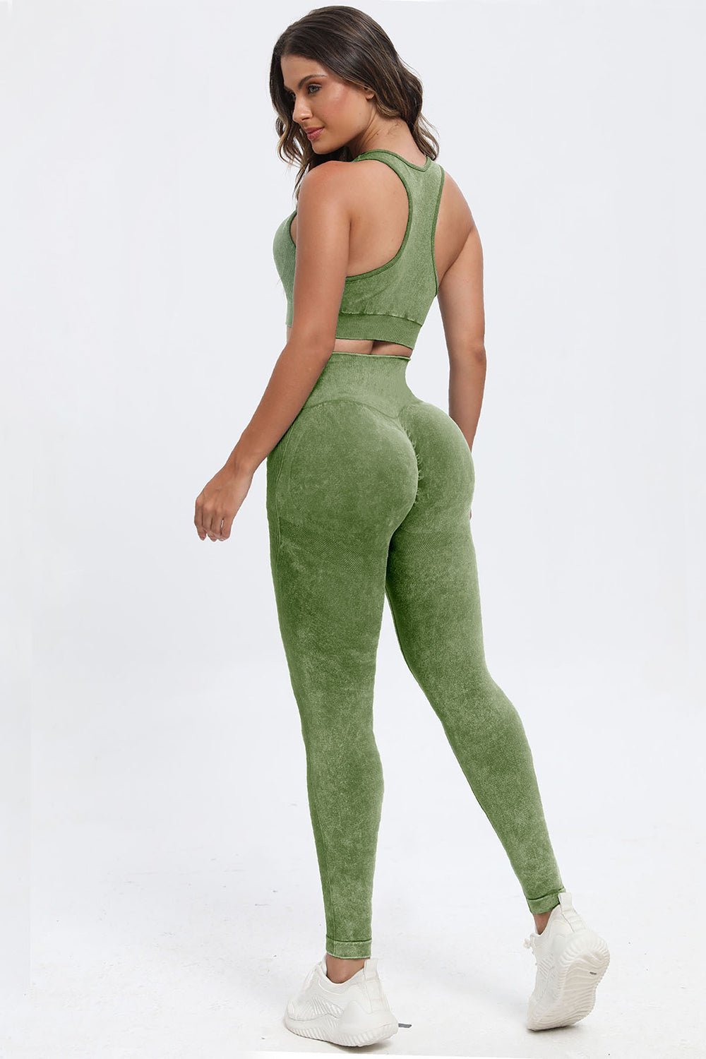 Fab Fab No Sweat 3 Piece Washed Square Neck Wide Strap Active Set - Mighty Lifestyle