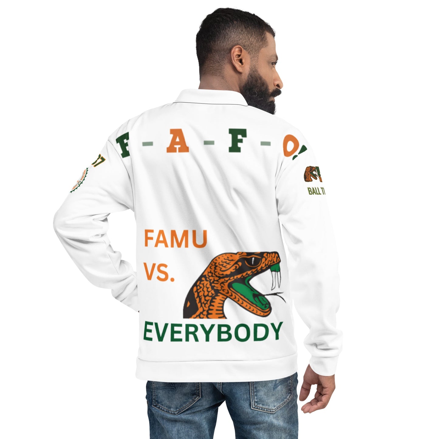 FAFO Jacket | FAMU Ball Til You Fall Jacket | HBCU Unisex Bomber Jacket - Mighty Lifestyle