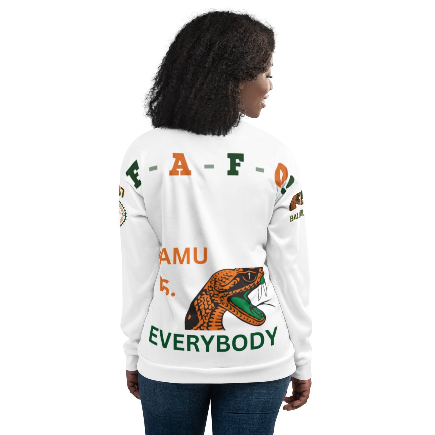 FAFO Jacket | FAMU Ball Til You Fall Jacket | HBCU Unisex Bomber Jacket - Mighty Lifestyle