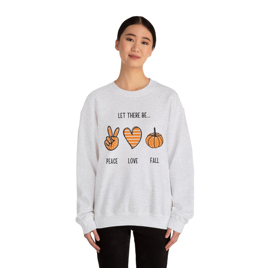 Fall Halloween Sweat Shirt, Let there be peace, love, fall, Fall Sweater, Pumpkin Sweater, Fall Halloween Pumpkin Spice sweater - Mighty Lifestyle